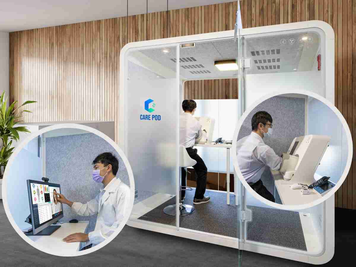 达擎于医疗科技展中展出＂远距诊疗舱＂，，以因应医疗数字化及社会高龄化趋势下、、复诊及慢性病患等族群对于远距看诊需求逐渐升高所推出的创新整合方案。。。。多功能合一、、高隐私性的远距诊疗舱可根据病患端与医师端的不同需求，，，，提供弹性化及客制化功能，，，节省医生和病患的精力及时间