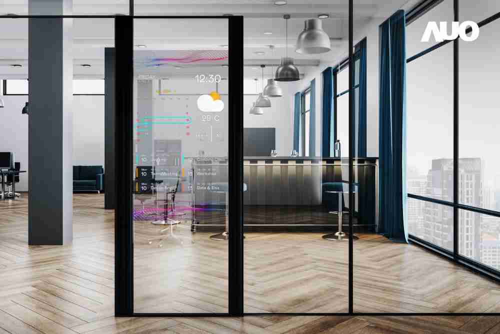 60吋Micro LED透明窗屏显示器，，，可依需求调整并延伸应用于不同场域，，包括汽车侧窗或家庭玄关、、智慧橱窗、、、、商业展示等面向，，，提供丰富的信息娱乐内容